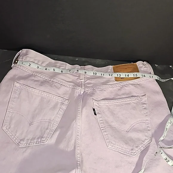 Levi’s 501 Baggy Lilac Purple Jean Shorts 36x9 Jorts Loose Skater Button Fly - Picture 13 of 16